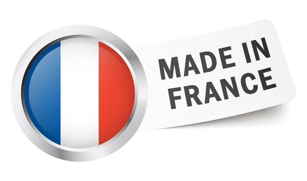 Button with flag " MADE IN FRANCE " — Stock Vector