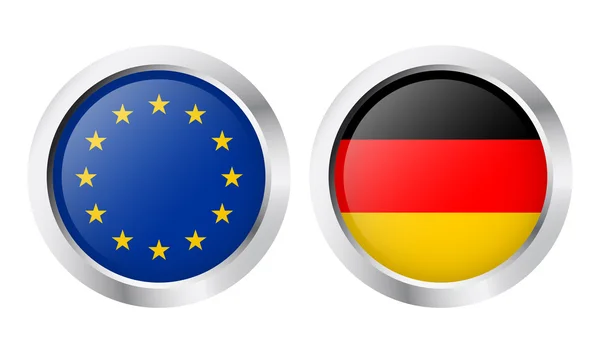 Ülke - sticker Avrupa ve Almanya — Stok Vektör