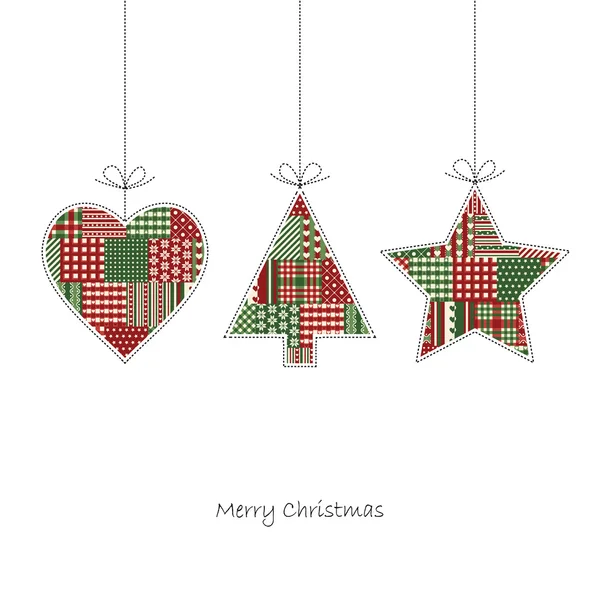 Vecteur de carte de Noël - Trois hangtags sur fond blanc — Image vectorielle