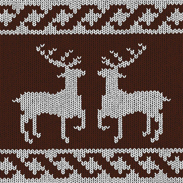 クリスマスの背景 - ノルウェーの編みパターン — ストックベクタ