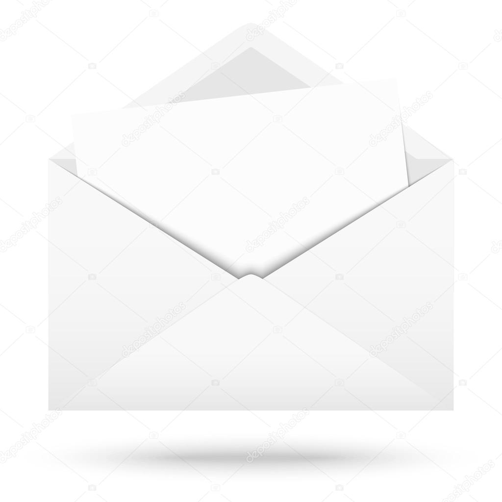 White envelope with white note