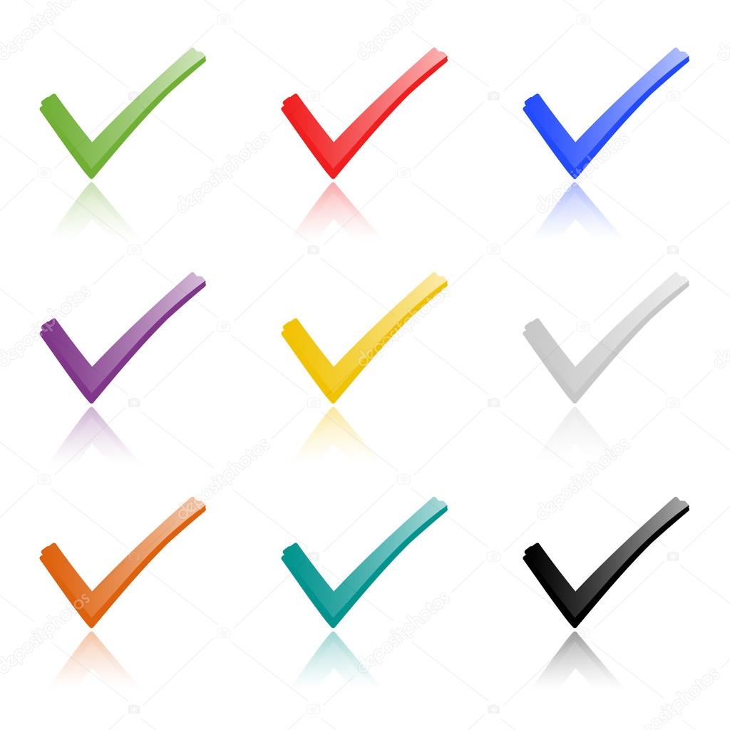 Set of colored hooks with shadow