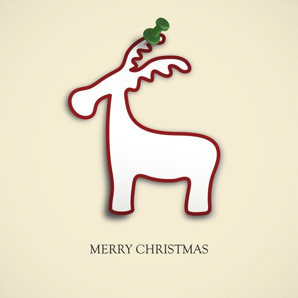 Рождественская открытка - северный олень с иглой

