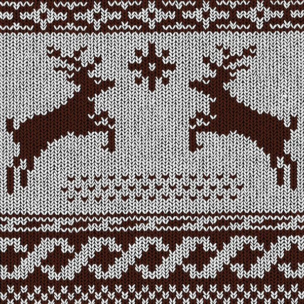 Christmas background - Norwegian knitting patterns — Stock Vector
