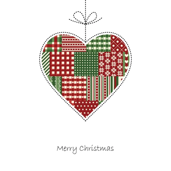 Coeur - Vecteur de carte de Noël — Image vectorielle