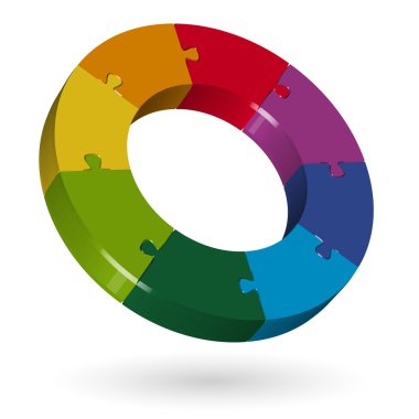 3D-puzzel cirkel - 8 delen