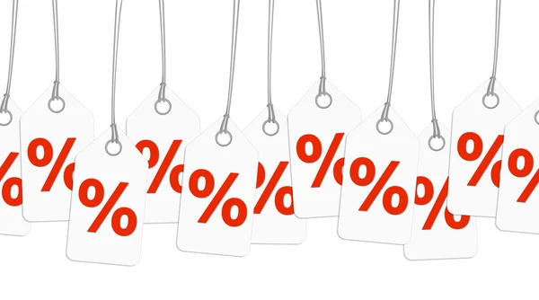 Witte Hangers met percentage tekenen - eindeloze — Stockvector