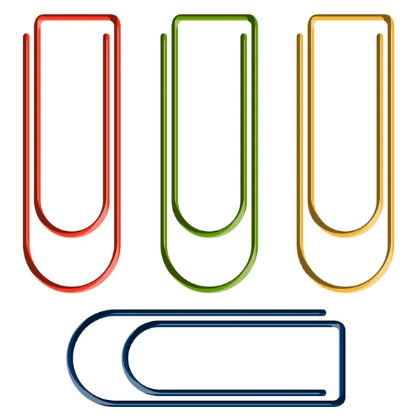 Collection of colorful paper clips — Stock Vector