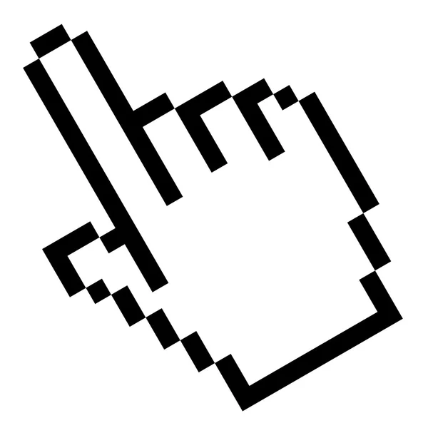Pixel grafik el - işaret parmağı — Stok Vektör