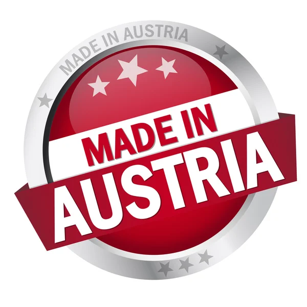 Pulsante con Banner MADE IN AUSTRIA — Vettoriale Stock