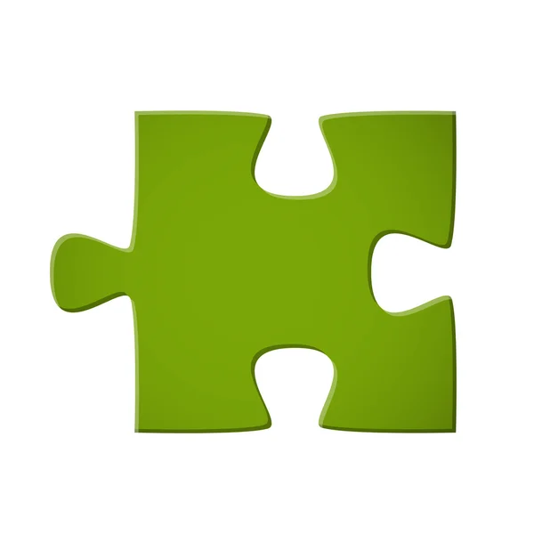 Peça de puzzle verde — Vetor de Stock