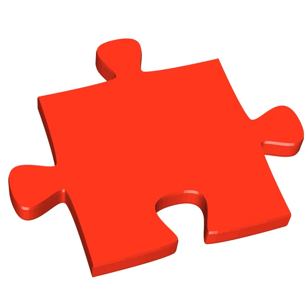 Peça de puzzle 3D vermelho — Vetor de Stock