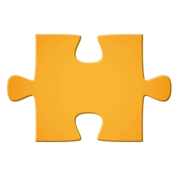 Puzzle piece yellow — Stock Vector