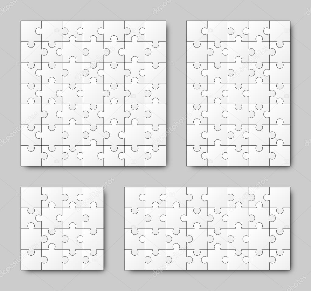 Puzzle Set - White - 4 puzzles