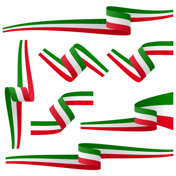 collection of italian country flag banners