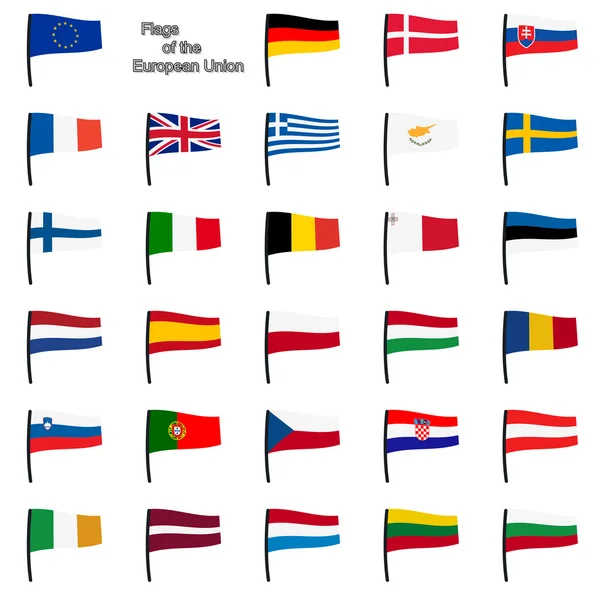 Collection EU flags — Stock Vector