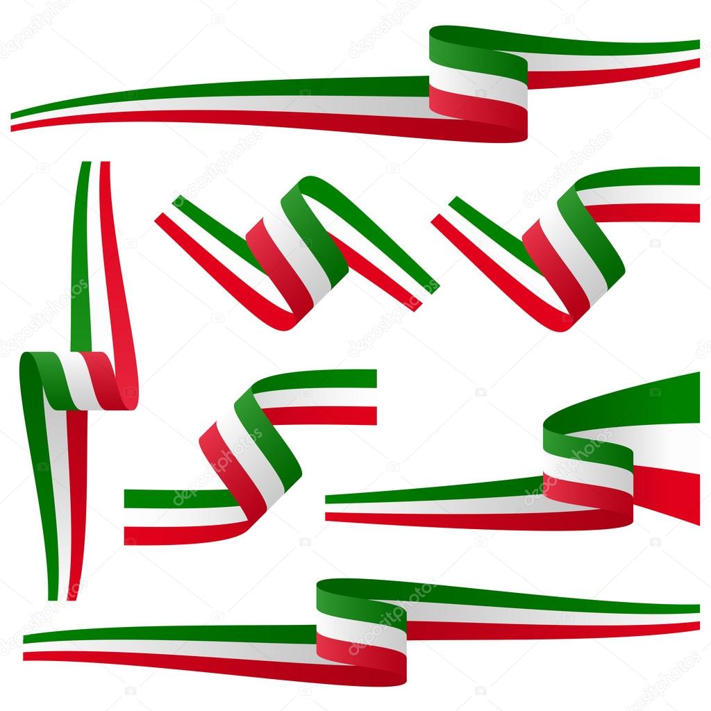 collection of italian country flag banners