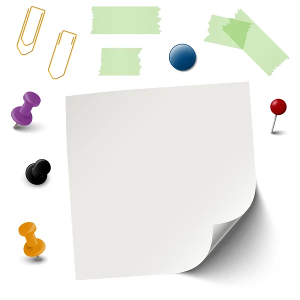 Papier vide avec accessoires de bureau — Image vectorielle