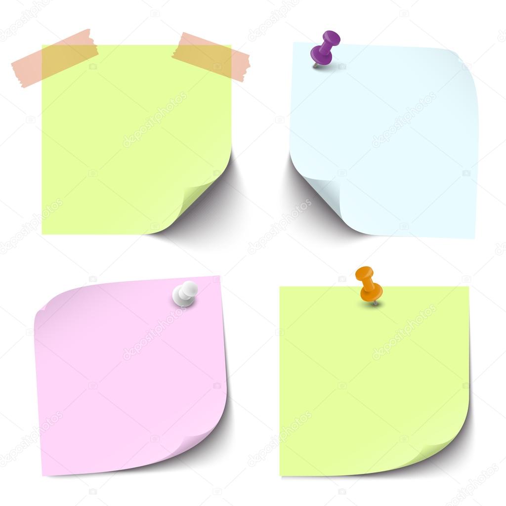 Collection of colored sticky papers