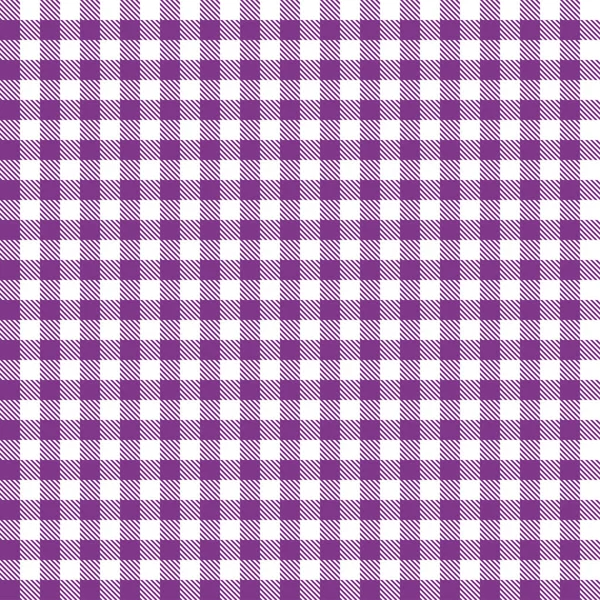 체크 무늬 테이블 보 패턴-끝 없는-보라색 — 스톡 벡터