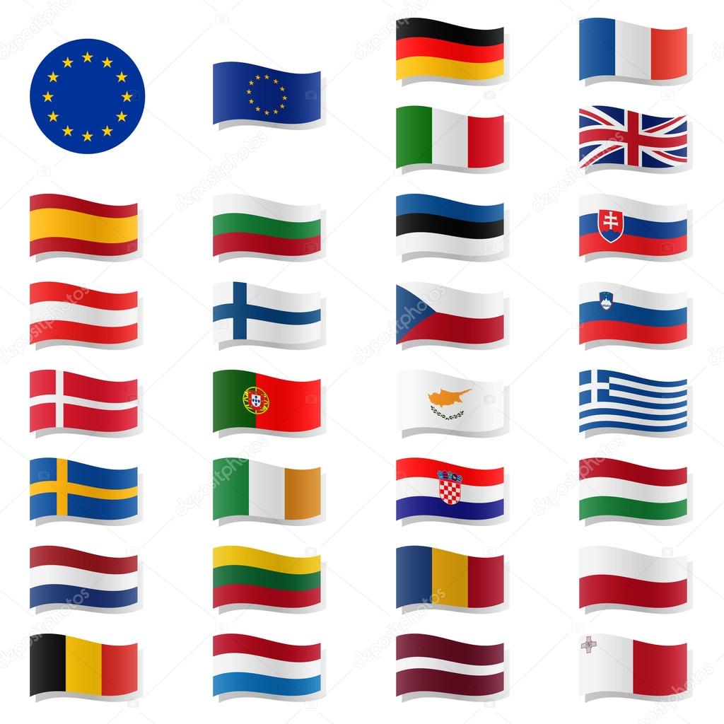 EU Member States - Flags swung