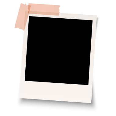 yapışkan bant ile boş polaroid