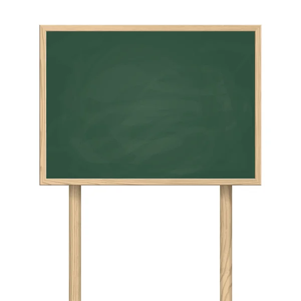 Blackboard standing on wooden post — Stock Vector