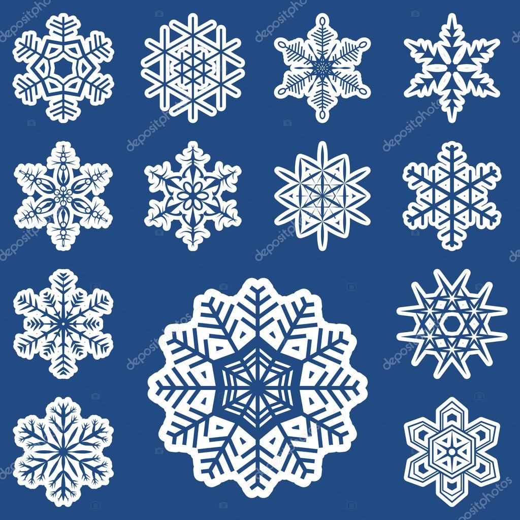 collection of different white snowflakes