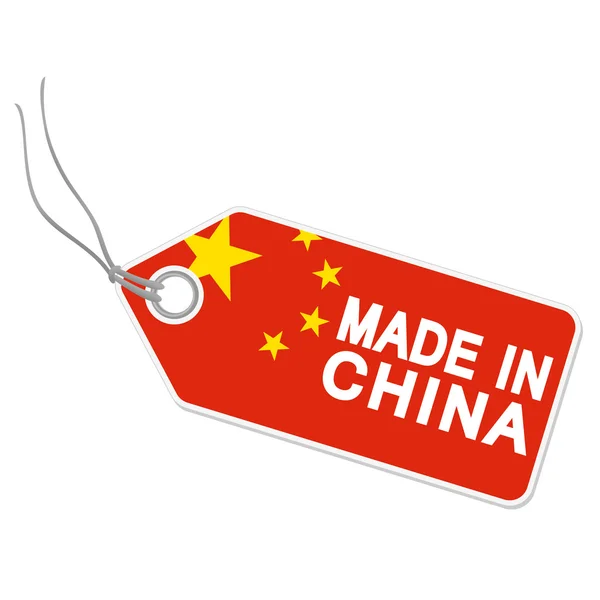 Hangtag con MADE IN CINA — Vettoriale Stock