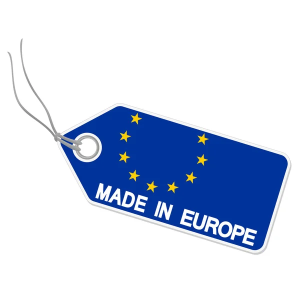Hangtag with MADE IN EUROPE — Stock Vector