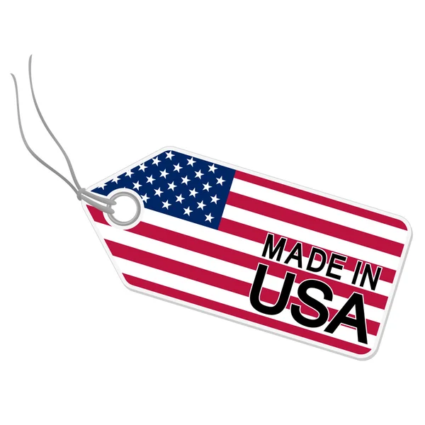 Hangtag con MADE IN USA — Vettoriale Stock