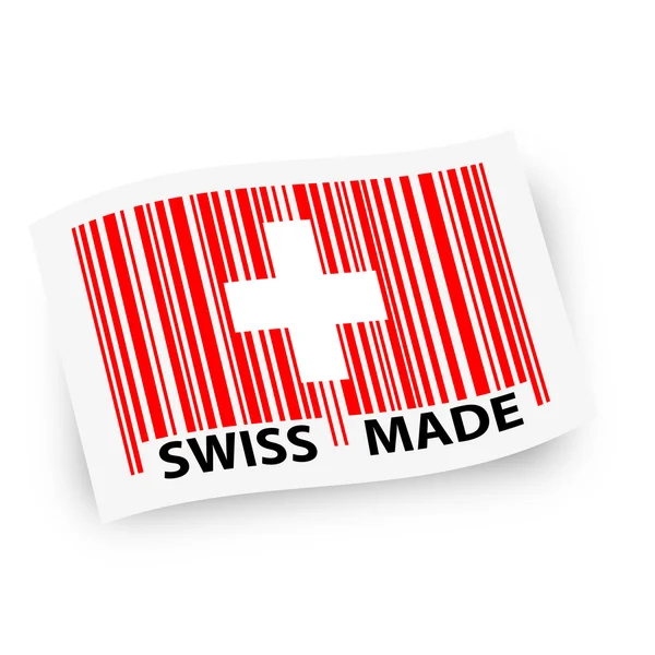 Vlajka s čárovým kódem - švýcarský vyrobené — Stockový vektor