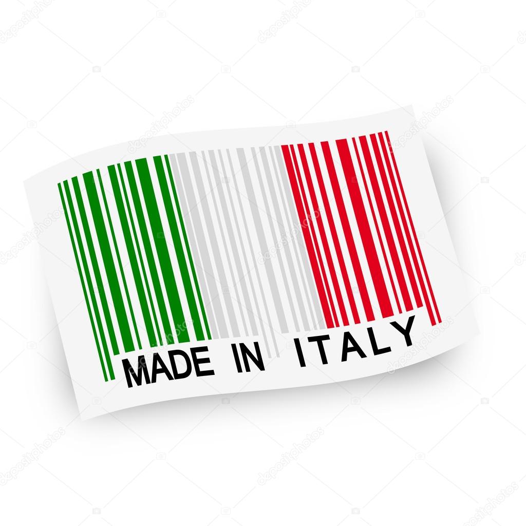 Flag With Barcode Made In Italy Stock Vector C Opicobello