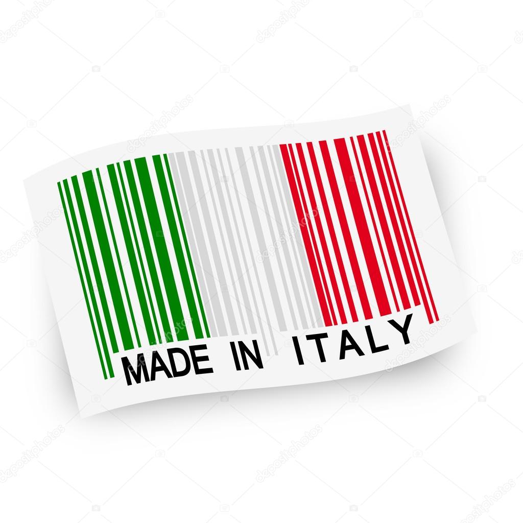 Flag with barcode -  MADE IN ITALY