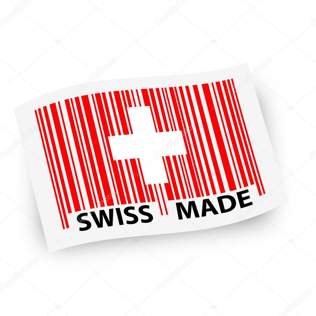Flag with barcode -  SWISS MADE