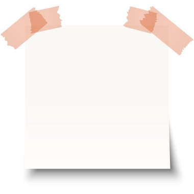 yapışkan bant ile beyaz yapışkan not