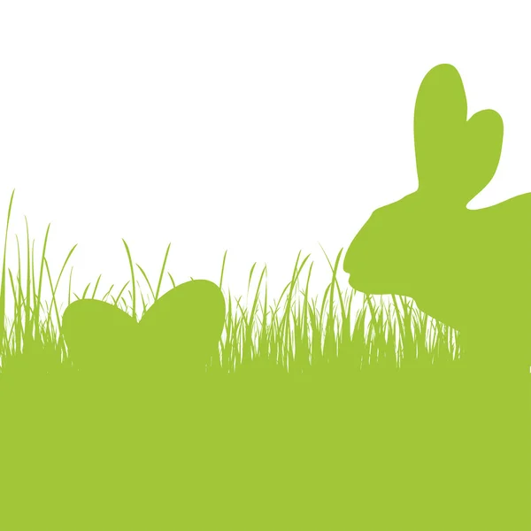 Páscoa feliz - silhueta verde — Vetor de Stock