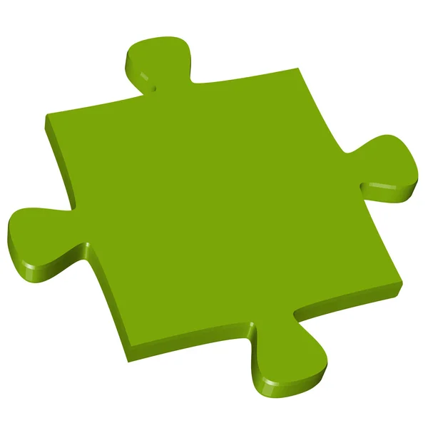 3D Puzzle peça verde — Vetor de Stock