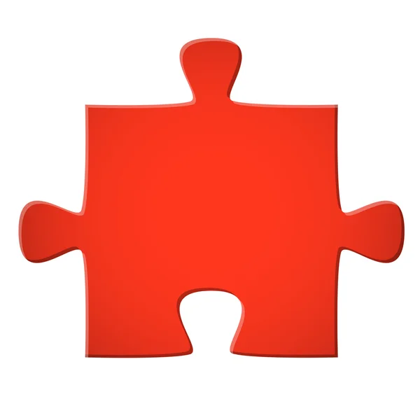 Puzzle piece red — Stock Vector