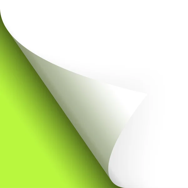 Papper eller sida vända botten vänster grön — Stock vektor