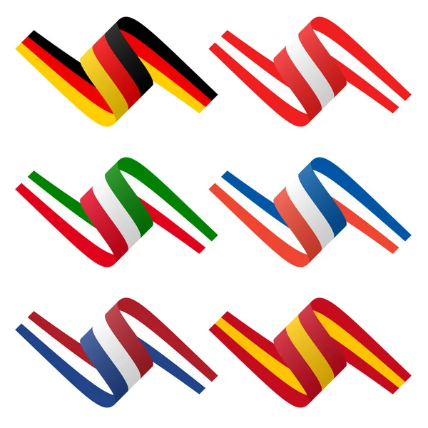 Collectie van Europees land vlag banners — Stockvector