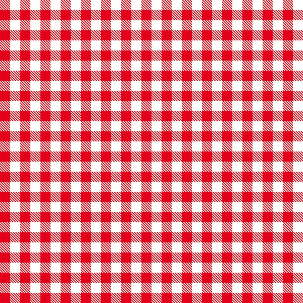 Checkered obrusy wzór - nieograniczone - czerwony — Wektor stockowy