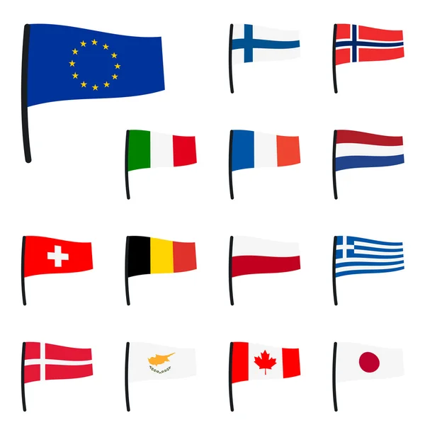 旗のコレクション — ストックベクタ