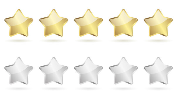 5 stars - golden and silver
