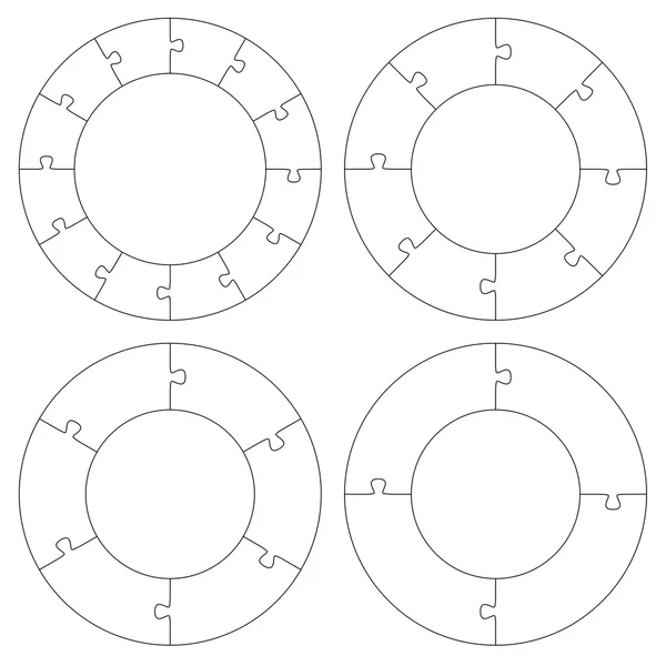 Rompecabezas plantillas círculo — Vector de stock