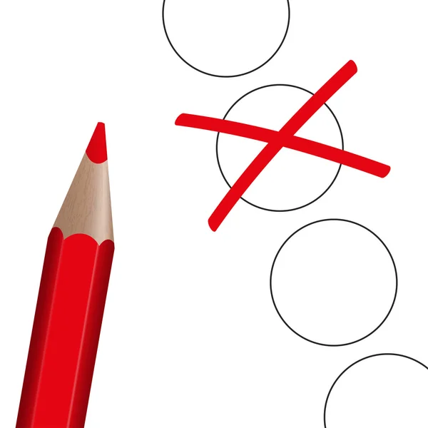 Volba - červené pero s kříž — Stockový vektor