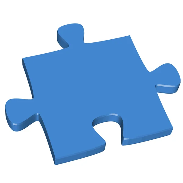 Pezzo puzzle 3D blu — Vettoriale Stock