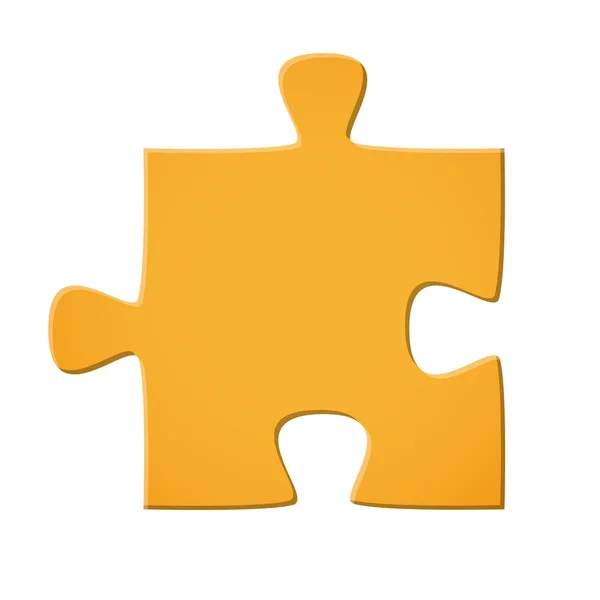 Peça de puzzle amarelo — Vetor de Stock