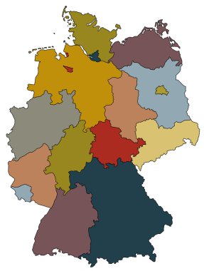 Germany Map - Provinces colored clipart