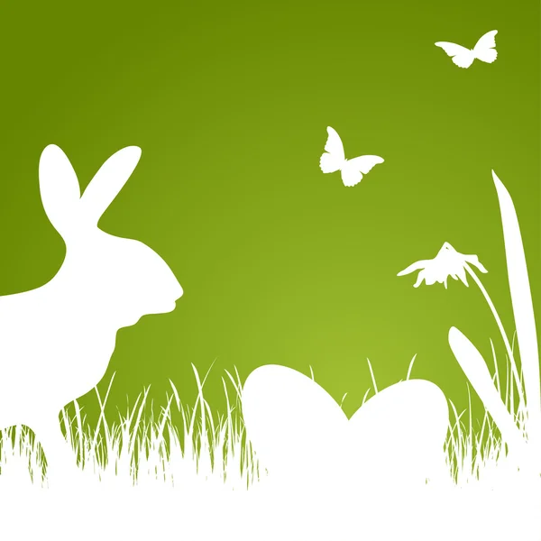 Páscoa feliz - silhueta verde — Vetor de Stock